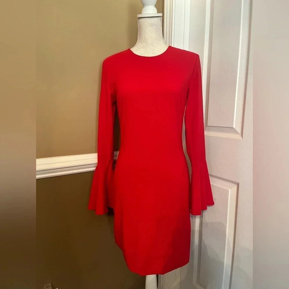 Hutch Milla Anthropologie Red Bell Sleeve Mini Dress Sz Small.‎ NWT - Picture 2 of 11